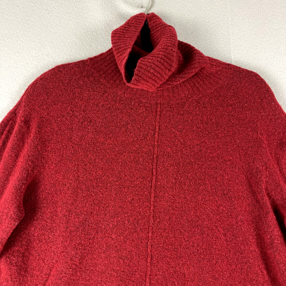 Athleta Merino Wool Blend Transit Pullover Turtleneck Sweater Womens Medium Red - Picture 3 of 13